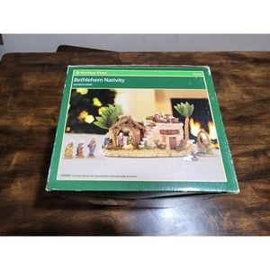 Vintage Holiday Time Bethlehem Nativity set with Box
